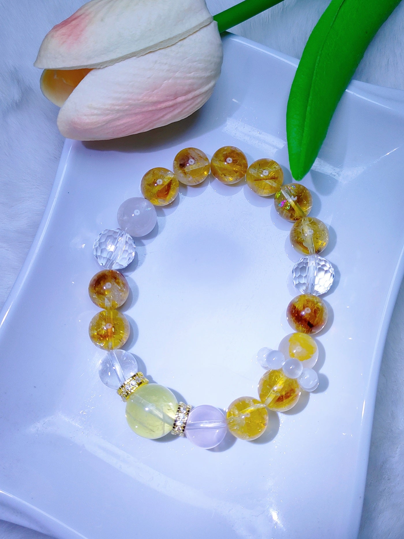 Attracting wealth and good fortune Citrine with Super Seven bracelet