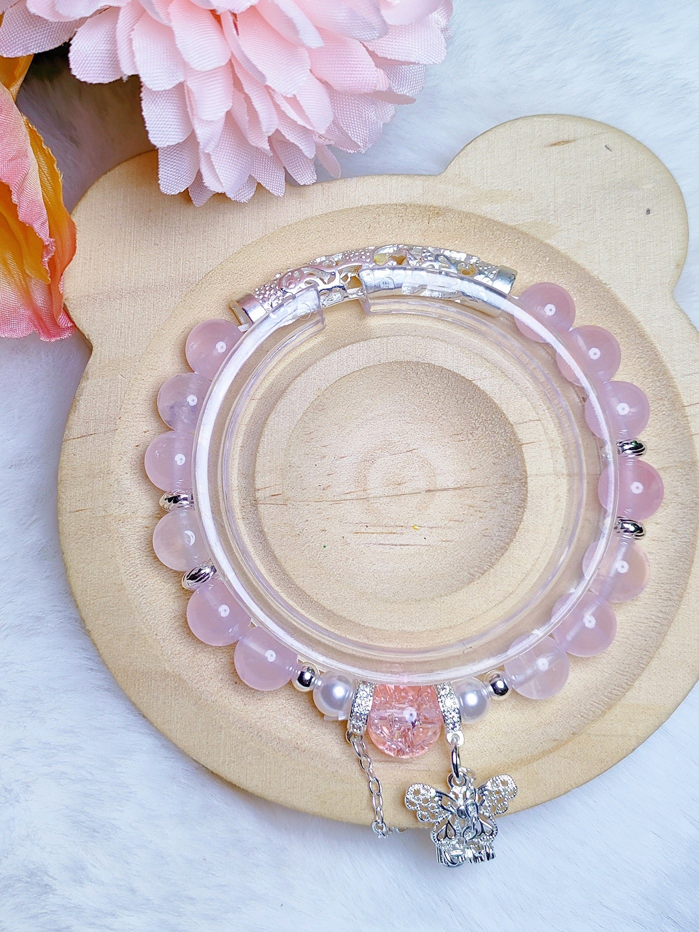 Attracting love and improving interpersonal relationships Madagascar rose quartz bracelet