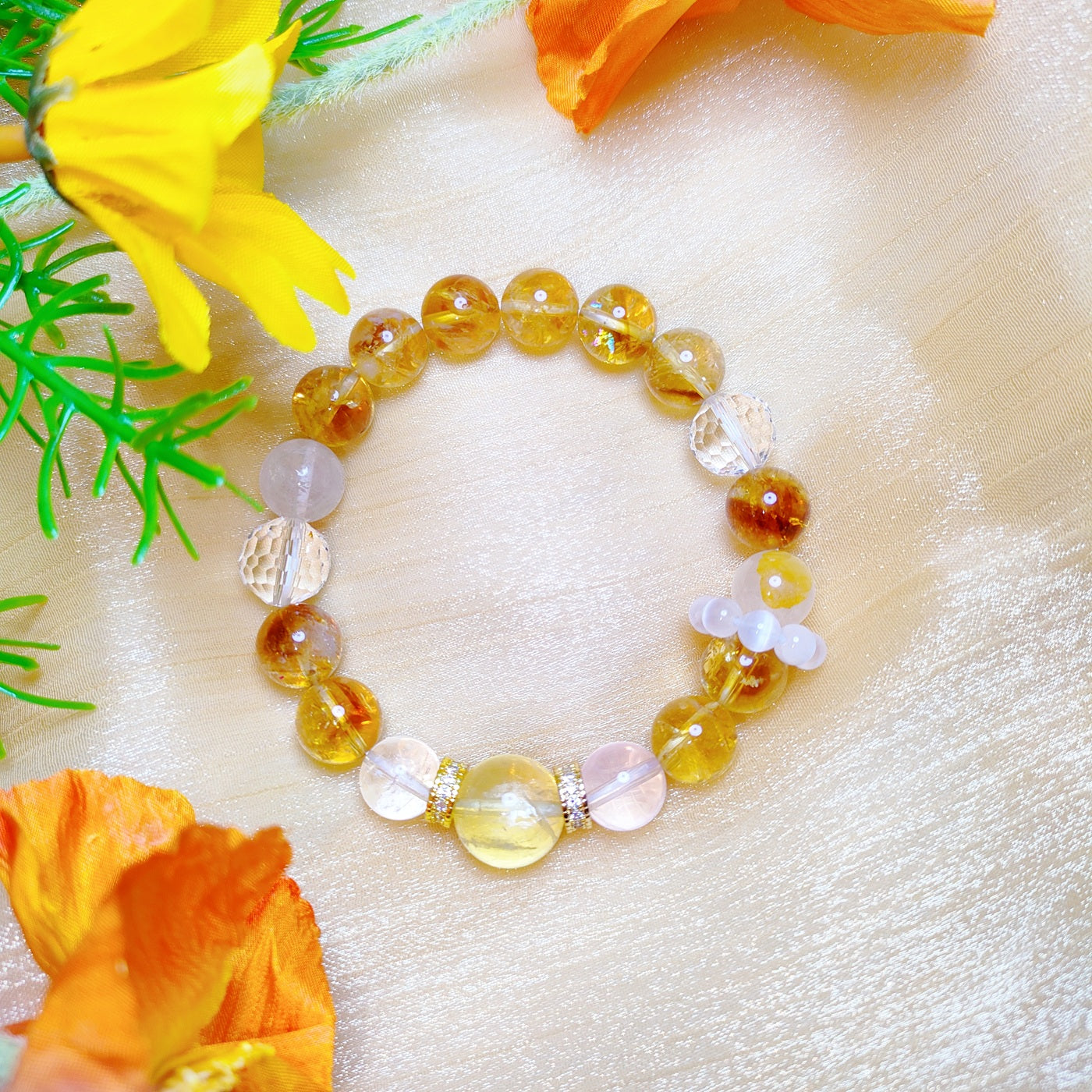Attracting wealth and good fortune Citrine with Super Seven bracelet