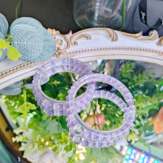 Mysterious Taro Purple Cat's Eye double  Bracelet