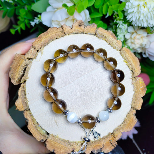 Healing crystal somky quartz bracelet